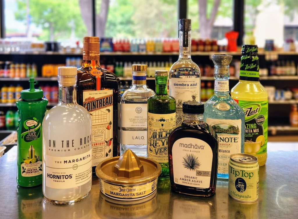 Ingredients for a Margarita cocktail at Bullfrog Wine & Spirits in Fort Collins